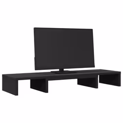 vidaXL Monitor Stand Riser Adjustable Display Computer Stand Engineered Wood - black