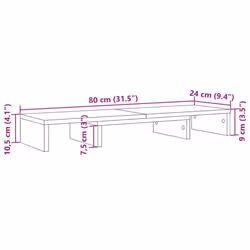 vidaXL Monitor Stand Riser Adjustable Display Computer Stand Engineered Wood - black