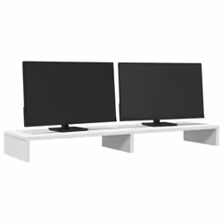 vidaXL Monitor Stand Riser Computer Stand Office Display Stand Engineered Wood - white, 100 x 27 x 10 cm - Additional view 2