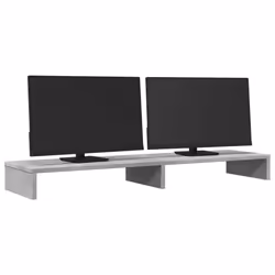 vidaXL Monitor Stand Riser Computer Stand Office Display Stand Engineered Wood - concrete grey, 100 x 27 x 10 cm - Additional view 2