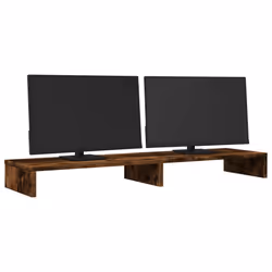 vidaXL Monitor Stand Riser Computer Stand Office Display Stand Engineered Wood - smoked oak, 100 x 27 x 10 cm - Additional view 2