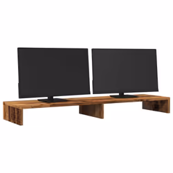 vidaXL Monitor Stand Riser Computer Stand Office Display Stand Engineered Wood - old wood, 100 x 27 x 10 cm - Additional view 2