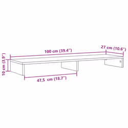 vidaXL Monitor Stand Riser Computer Stand Office Display Stand Engineered Wood - artisan oak, 100 x 27 x 10 cm - Additional view 3