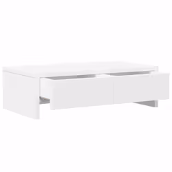 vidaXL Monitor Stand Computer Monitor Riser with Drawers White Engineered Wood - Additional view 4