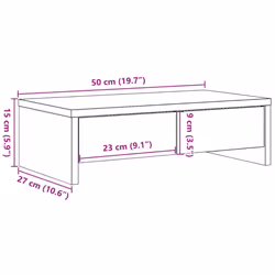 vidaXL Monitor Stand Computer Monitor Riser with Drawers White Engineered Wood - Additional view 9
