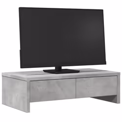 vidaXL Monitor Stand with Drawers Monitor Riser Concrete Grey Engineered Wood - Additional view 2