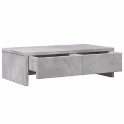 vidaXL Monitor Stand with Drawers Monitor Riser Concrete Grey Engineered Wood - Additional view 4