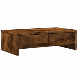 vidaXL Monitor Stand with Drawers Monitor Riser Smoked Oak Engineered Wood