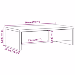 vidaXL Monitor Stand with Drawers Monitor Riser Smoked Oak Engineered Wood