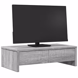 vidaXL Monitor Stand with Drawers Monitor Riser Grey Sonoma Engineered Wood - Additional view 2