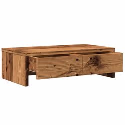 vidaXL Monitor Stand with Drawers Computer Riser Old Wood Engineered Wood - Additional view 4