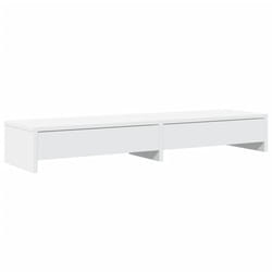 vidaXL Monitor Stand with Drawers Monitor Riser Display Stand Engineered Wood - white