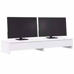 vidaXL Monitor Stand with Drawers Monitor Riser Display Stand Engineered Wood - white - Additional view 2
