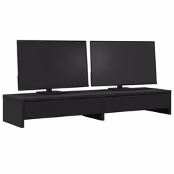 vidaXL Monitor Stand with Drawers Monitor Riser Display Stand Engineered Wood - black