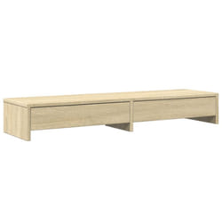 vidaXL Monitor Stand with Drawers Monitor Riser Display Stand Engineered Wood - sonoma oak
