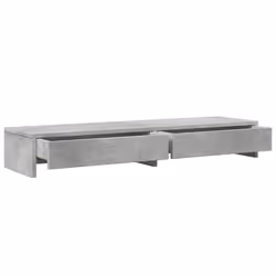 vidaXL Monitor Stand with Drawers Monitor Riser Display Stand Engineered Wood - concrete grey - Additional view 4