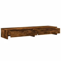 vidaXL Monitor Stand with Drawers Monitor Riser Display Stand Engineered Wood - smoked oak - Additional view 4