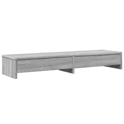 vidaXL Monitor Stand with Drawers Monitor Riser Display Stand Engineered Wood - grey sonoma