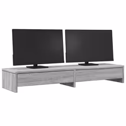 vidaXL Monitor Stand with Drawers Monitor Riser Display Stand Engineered Wood - grey sonoma