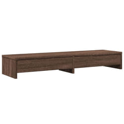 vidaXL Monitor Stand with Drawers Monitor Riser Display Stand Engineered Wood - brown oak