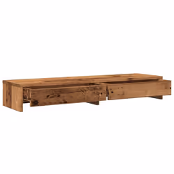 vidaXL Monitor Stand with Drawers Monitor Riser Display Stand Engineered Wood - old wood - Additional view 4