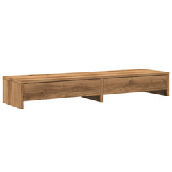 vidaXL Monitor Stand with Drawers Monitor Riser Display Stand Engineered Wood - oak