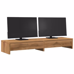 vidaXL Monitor Stand with Drawers Monitor Riser Display Stand Engineered Wood - oak