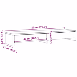 vidaXL Monitor Stand with Drawers Monitor Riser Display Stand Engineered Wood - oak