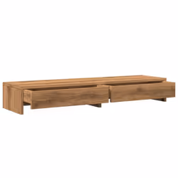 vidaXL Monitor Stand with Drawers Monitor Riser Display Stand Engineered Wood - oak - Additional view 4