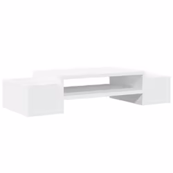 vidaXL Monitor Stand with Storage Monitor Stand Display Stand Engineered Wood - white, 70 x 27 x 15 cm