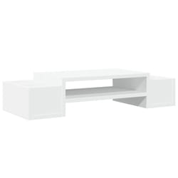 vidaXL Monitor Stand with Storage Monitor Stand Display Stand Engineered Wood - white, 70 x 27 x 15 cm