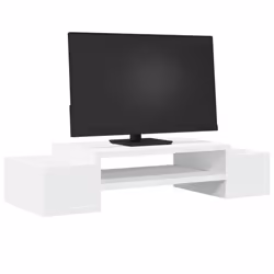 vidaXL Monitor Stand with Storage Monitor Stand Display Stand Engineered Wood - white, 70 x 27 x 15 cm