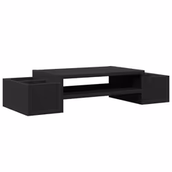 vidaXL Monitor Stand with Storage Monitor Stand Display Stand Engineered Wood - black, 70 x 27 x 15 cm - Additional view 5
