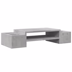 vidaXL Monitor Stand with Storage Monitor Stand Display Stand Engineered Wood - concrete grey, 70 x 27 x 15 cm - Additional view 5