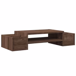 vidaXL Monitor Stand with Storage Monitor Stand Display Stand Engineered Wood - brown oak, 70 x 27 x 15 cm - Additional view 5