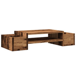 vidaXL Monitor Stand with Storage Monitor Stand Display Stand Engineered Wood - old wood, 70 x 27 x 15 cm