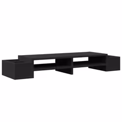 vidaXL Monitor Stand with Storage Monitor Stand Display Stand Engineered Wood - black, 100 x 27 x 15 cm
