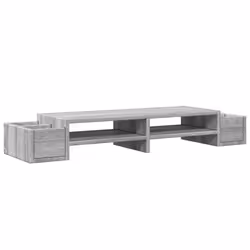 vidaXL Monitor Stand with Storage Monitor Stand Display Stand Engineered Wood - grey sonoma, 100 x 27 x 15 cm - Additional view 5