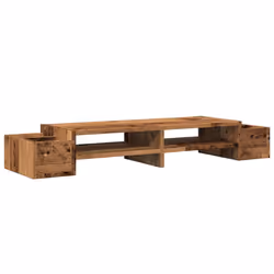 vidaXL Monitor Stand with Storage Monitor Stand Display Stand Engineered Wood - old wood, 100 x 27 x 15 cm