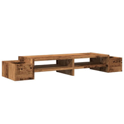 vidaXL Monitor Stand with Storage Monitor Stand Display Stand Engineered Wood - old wood, 100 x 27 x 15 cm