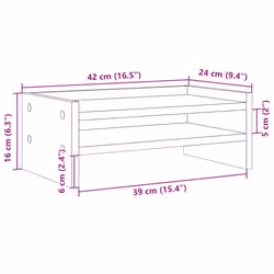 vidaXL Monitor Stand Desk Riser Computer Stand Display Stand Engineered Wood - grey sonoma - Additional view 8