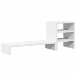 vidaXL Monitor Stand with Desk Organiser Monitor Riser White Engineered Wood - Additional view 5