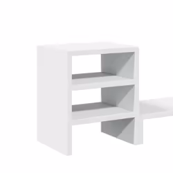 vidaXL Monitor Stand with Desk Organiser Monitor Riser White Engineered Wood - Additional view 6