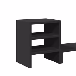 vidaXL Monitor Stand with Desk Organiser Monitor Riser Black Engineered Wood - Additional view 6