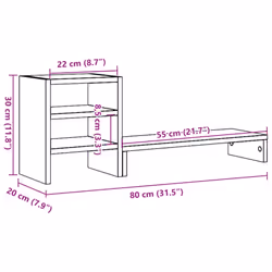 vidaXL Monitor Stand with Desk Organiser Monitor Riser Black Engineered Wood - Additional view 8