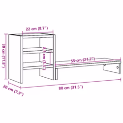 vidaXL Monitor Stand & Desk Organiser Monitor Riser Sonoma Oak Engineered Wood - Additional view 8
