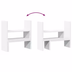 vidaXL Desk Organiser Adjustable File Desktop Shelf White Engineered Wood - Additional view 6