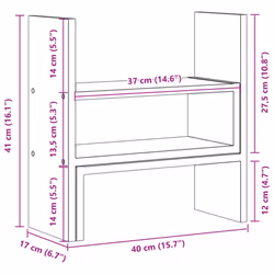 vidaXL Desk Organiser Adjustable File Desktop Shelf White Engineered Wood - Additional view 9