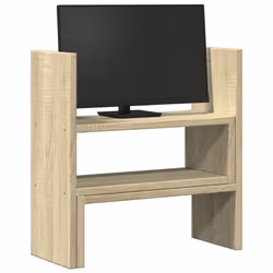 vidaXL Desk Organiser Adjustable File Desktop Shelf Sonoma Oak Engineered Wood - Additional view 2