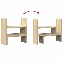 vidaXL Desk Organiser Adjustable File Desktop Shelf Sonoma Oak Engineered Wood - Additional view 6